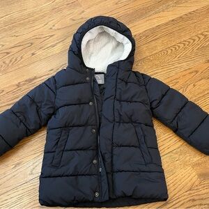 Primary Black Hooded Puffer Jacket